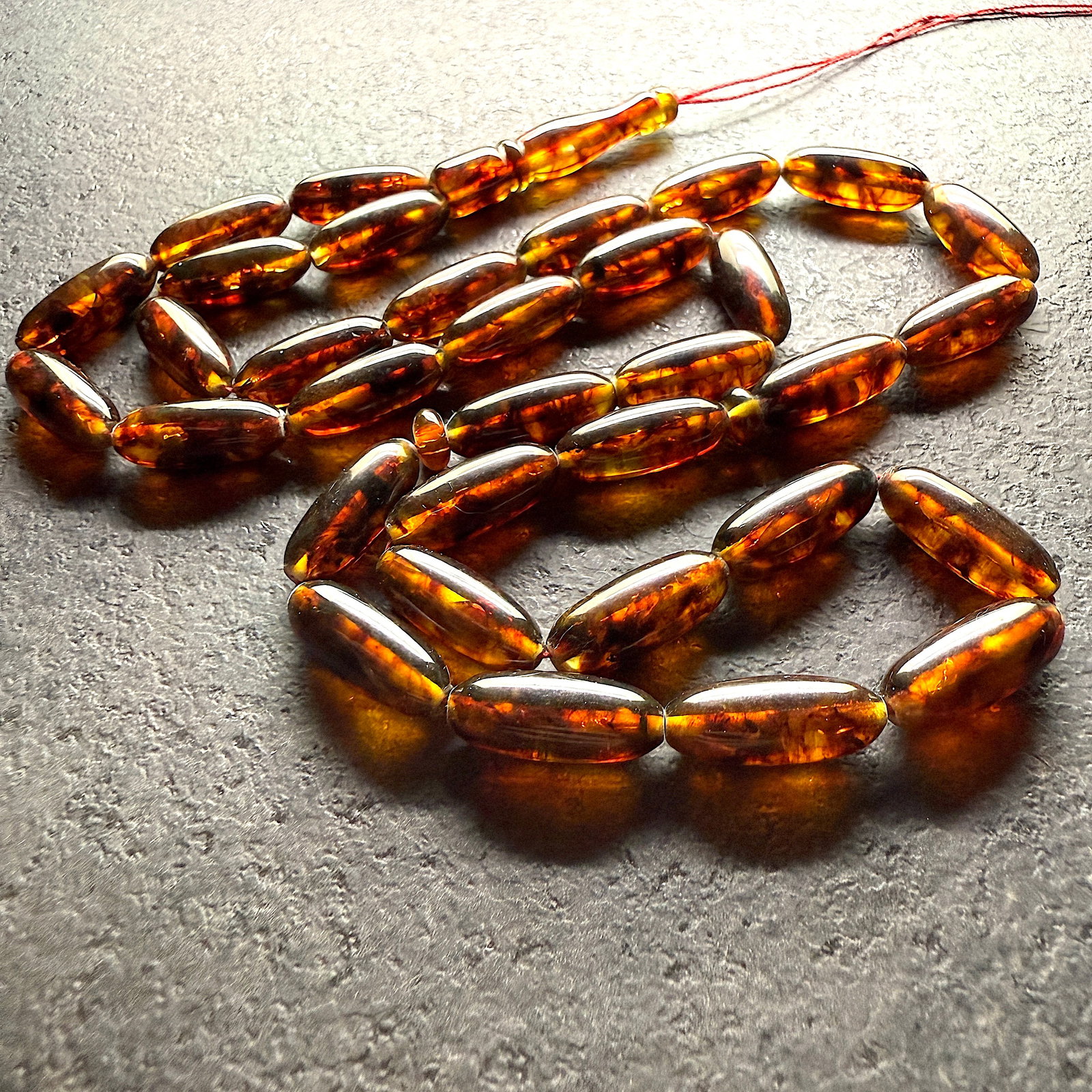 Staggering Vintage Amber Tesbih made from Capsule shaped Amber beads - 3