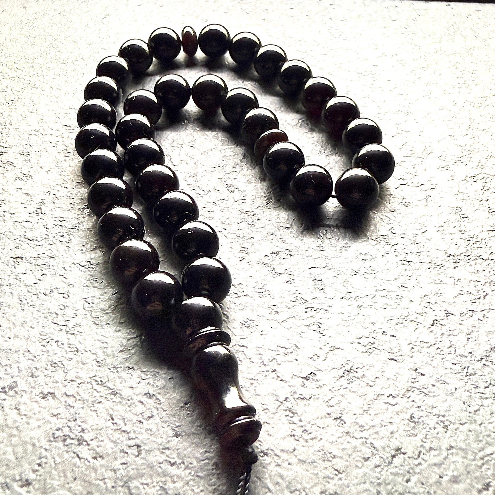 Beautiful Vintage Amber Tesbih made from Round Amber beads - 12