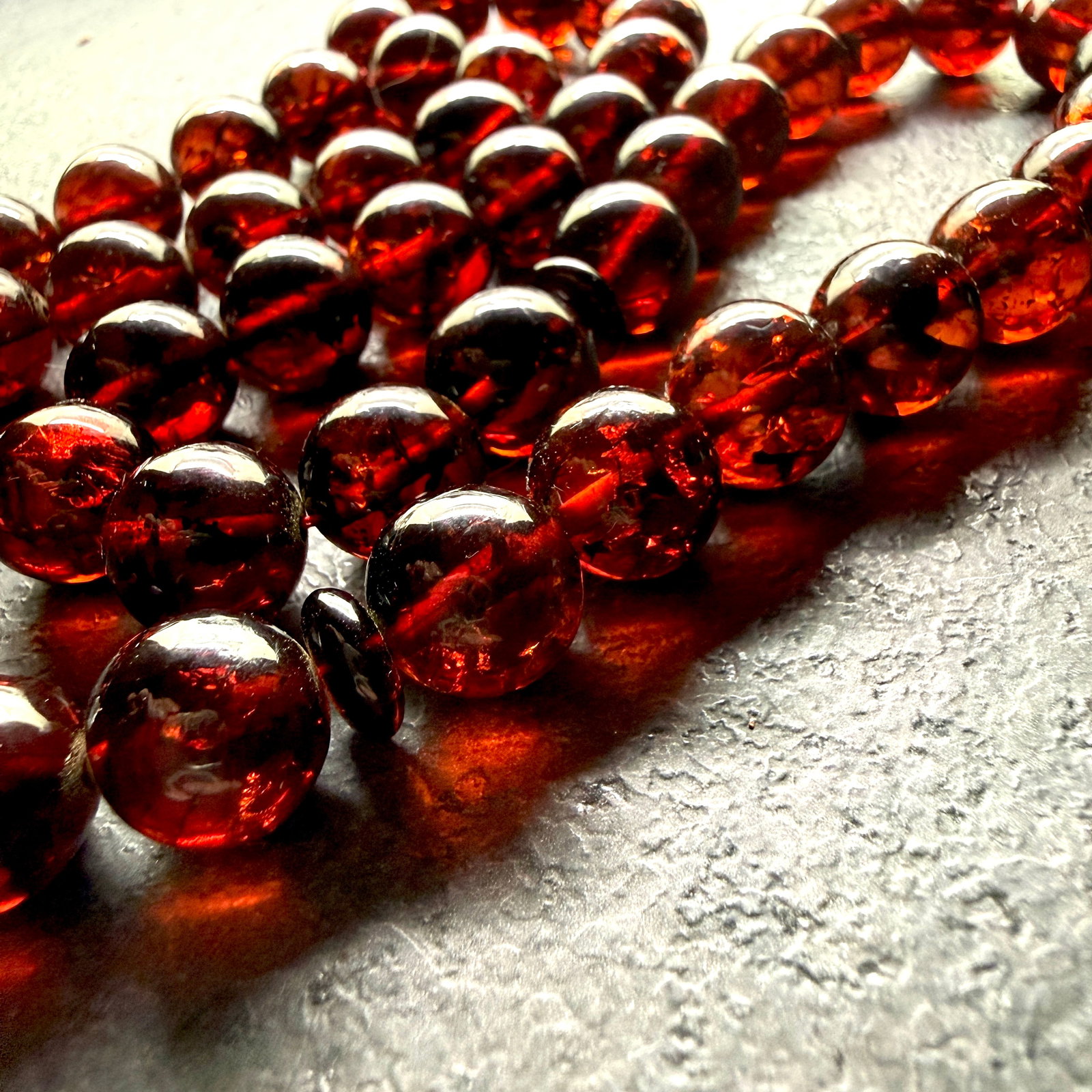 Astonishing Amber Tesbih made from Round Amber beads - 6