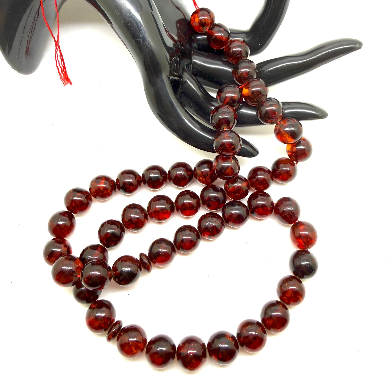 Astonishing Amber Tesbih made from Round Amber beads - 7