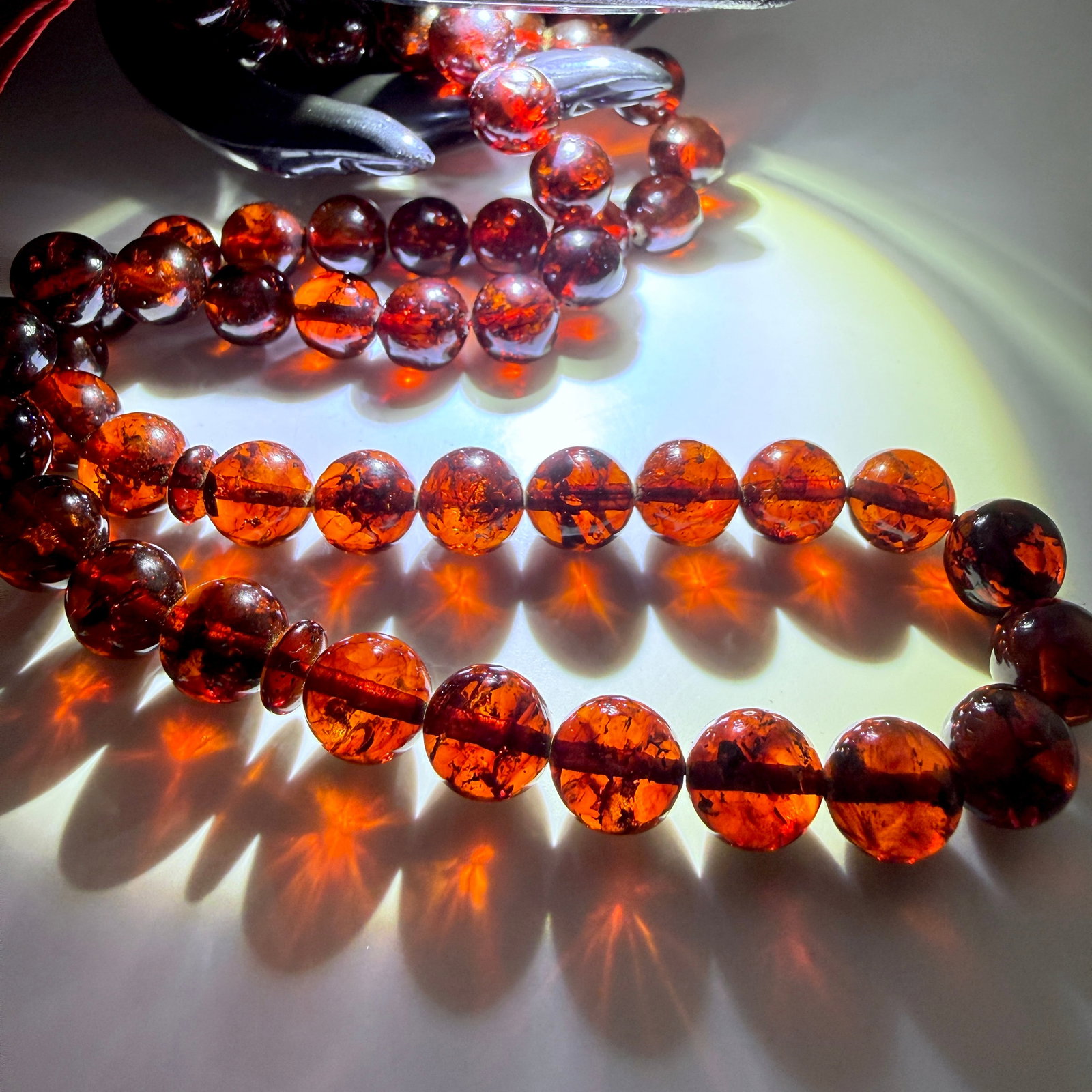 Astonishing Amber Tesbih made from Round Amber beads - 9