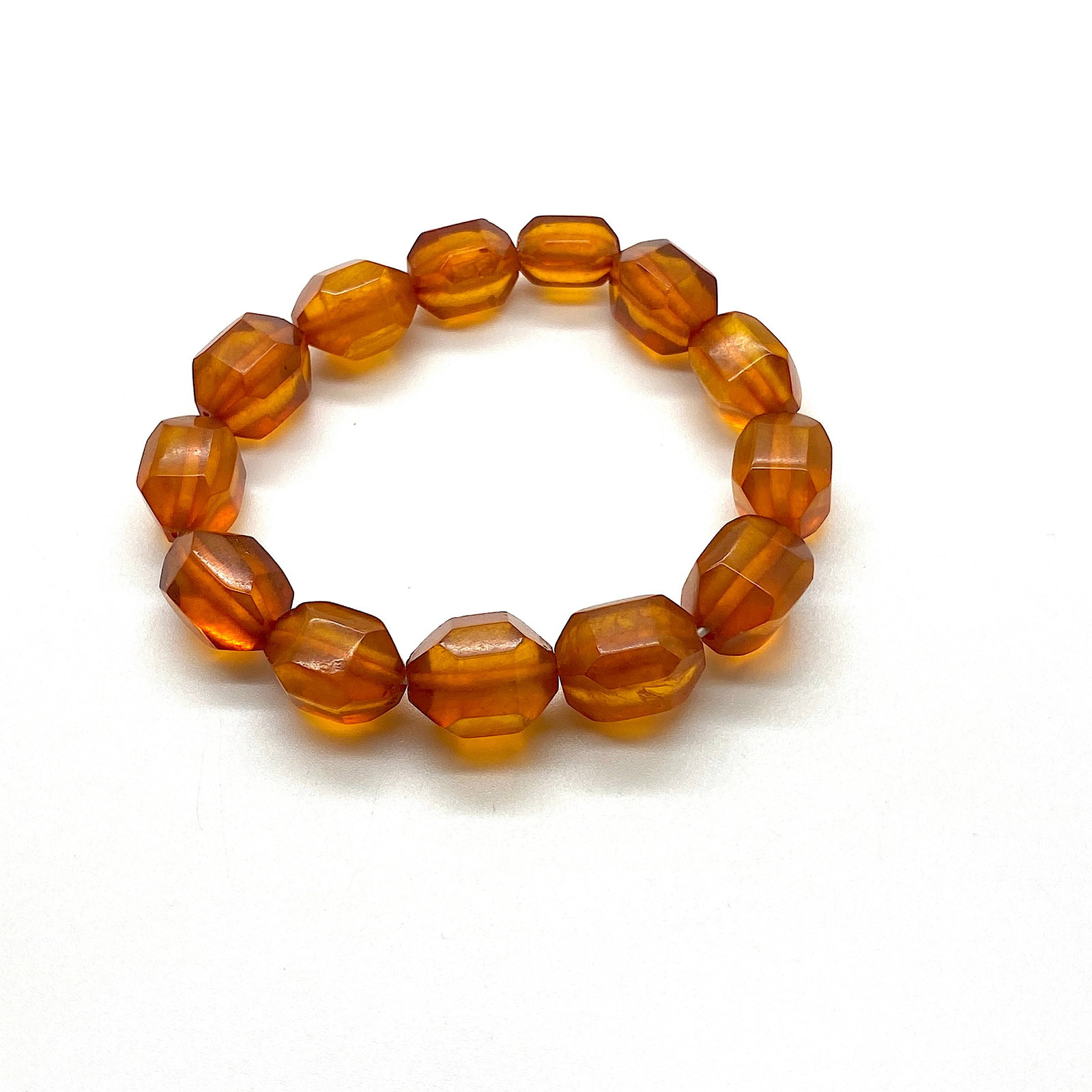 Marvellous Amber Bracelet made from Barrel shaped Amber beads - 9