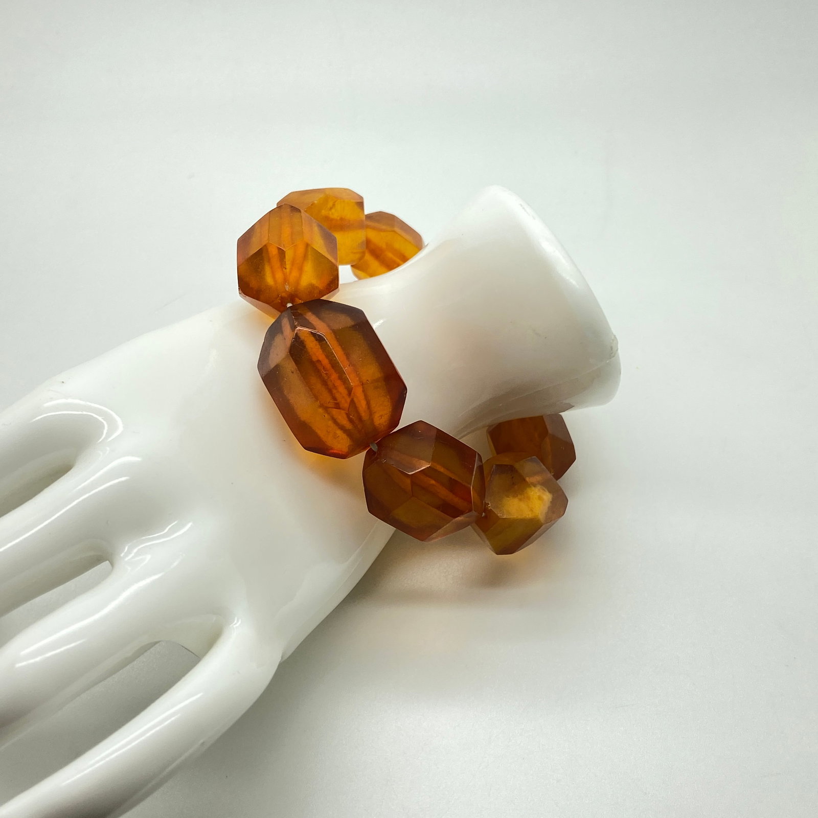 Beautiful Amber Bracelet made from Barrel shaped Amber beads - 11