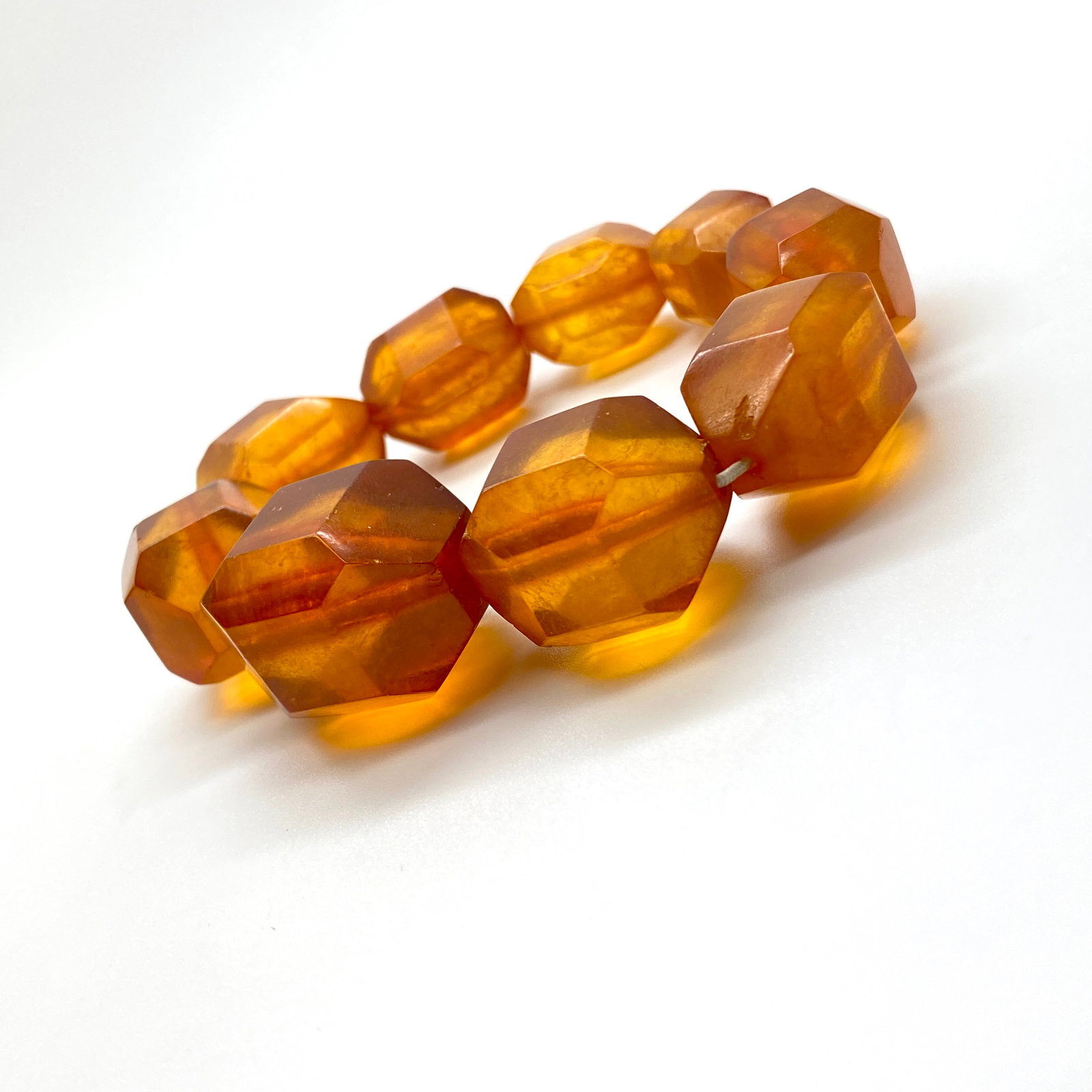 Beautiful Amber Bracelet made from Barrel shaped Amber beads - 8