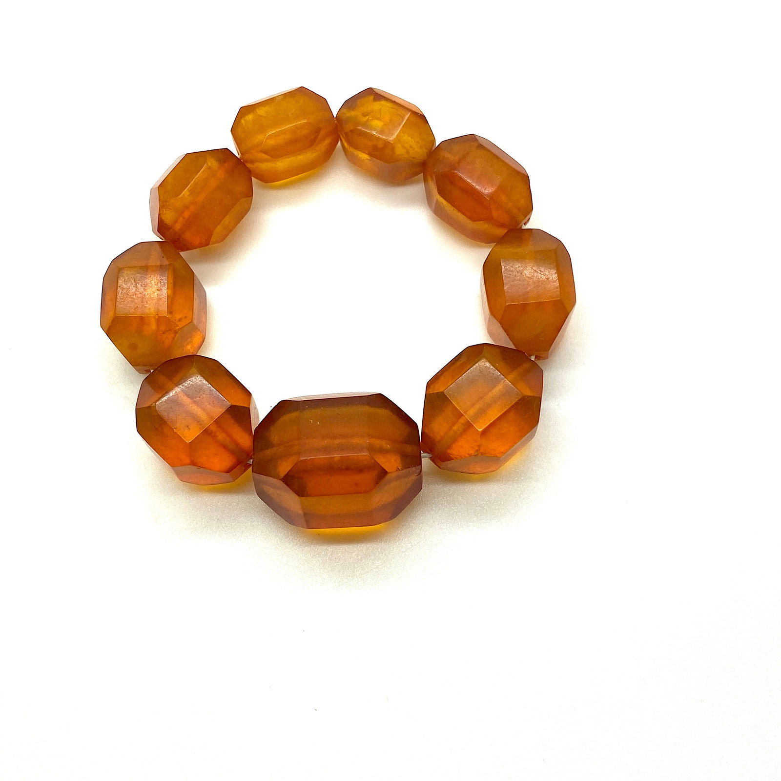 Beautiful Amber Bracelet made from Barrel shaped Amber beads - 9