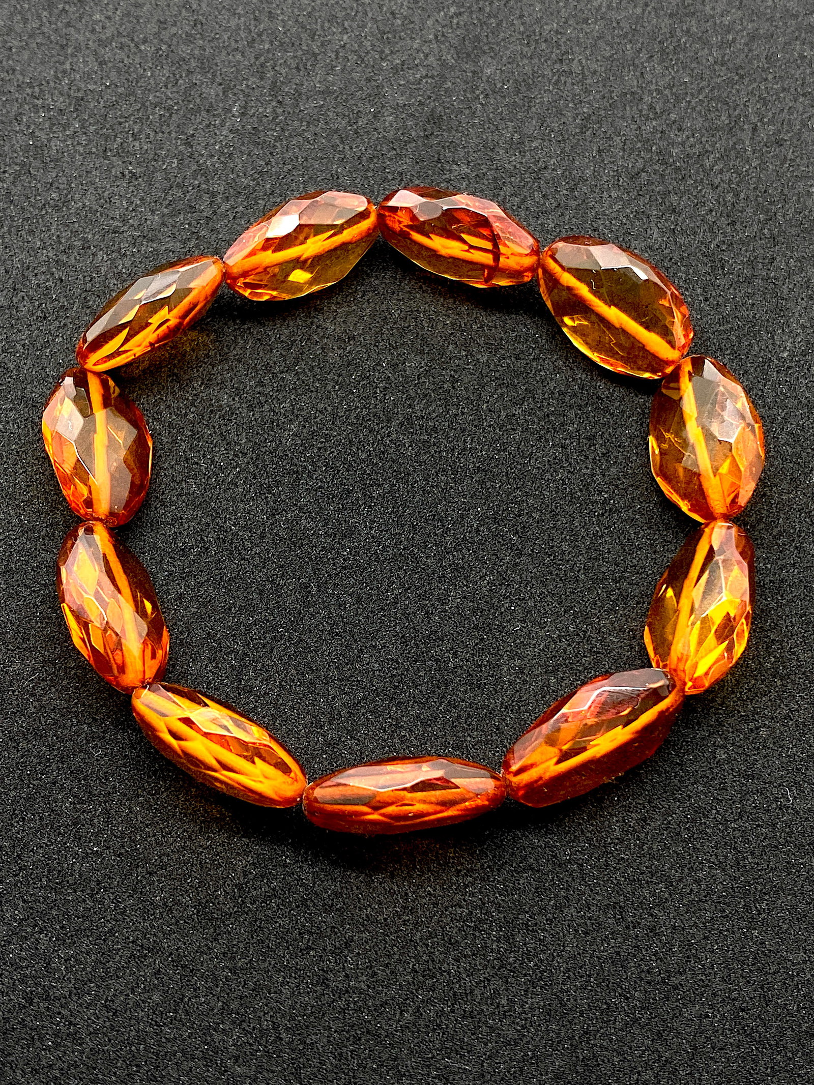 Splendid Amber Bracelet made from Hand Carved Amber beads - 6