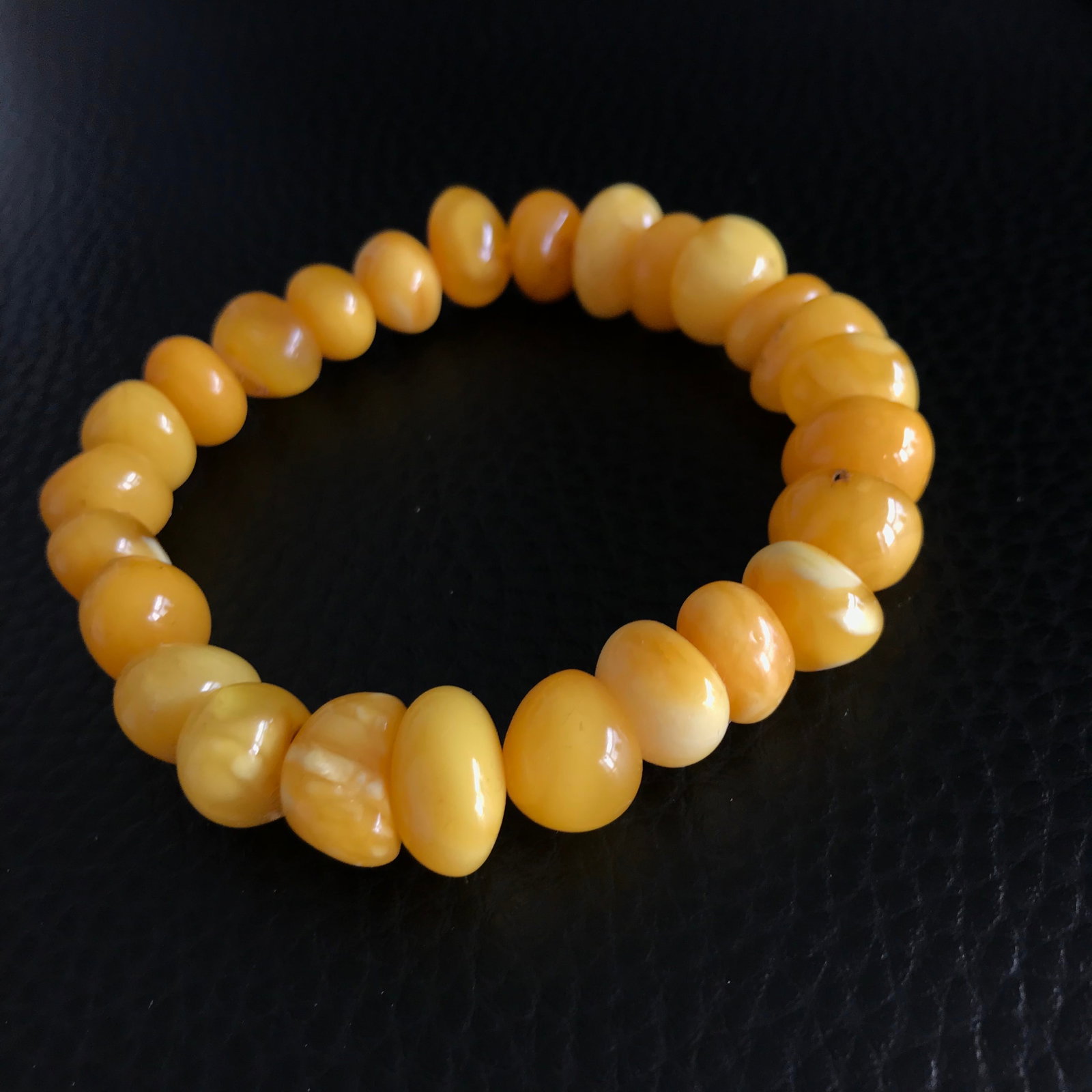Impressive Amber Bracelet made from Natural shaped Amber beads - 7