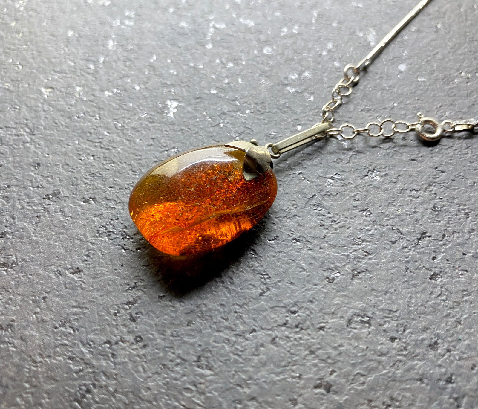 Staggering Vintage Amber Necklace made from Cabochon shaped Amber beads - 5