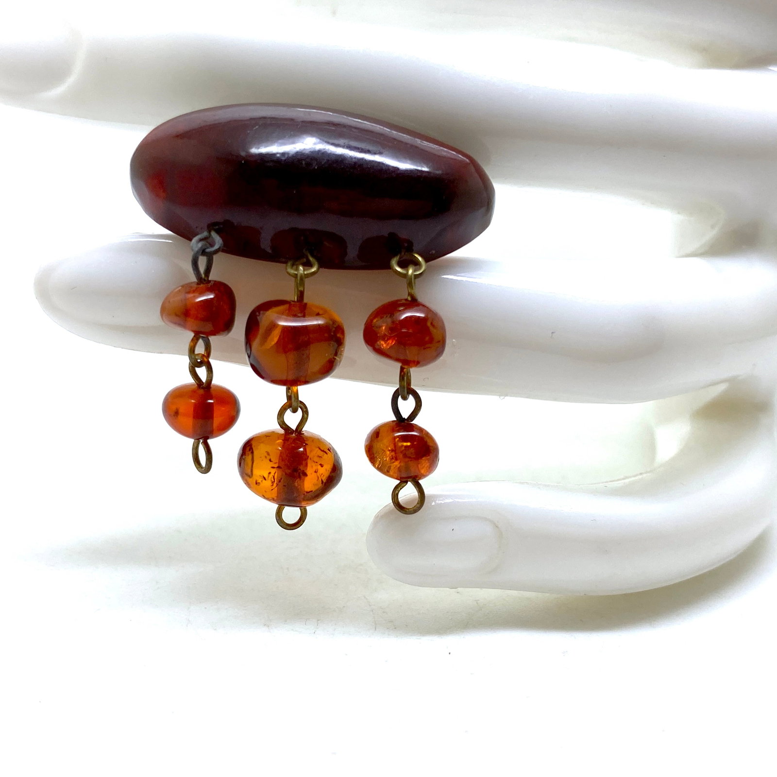 Antique Amber Brooch - 6