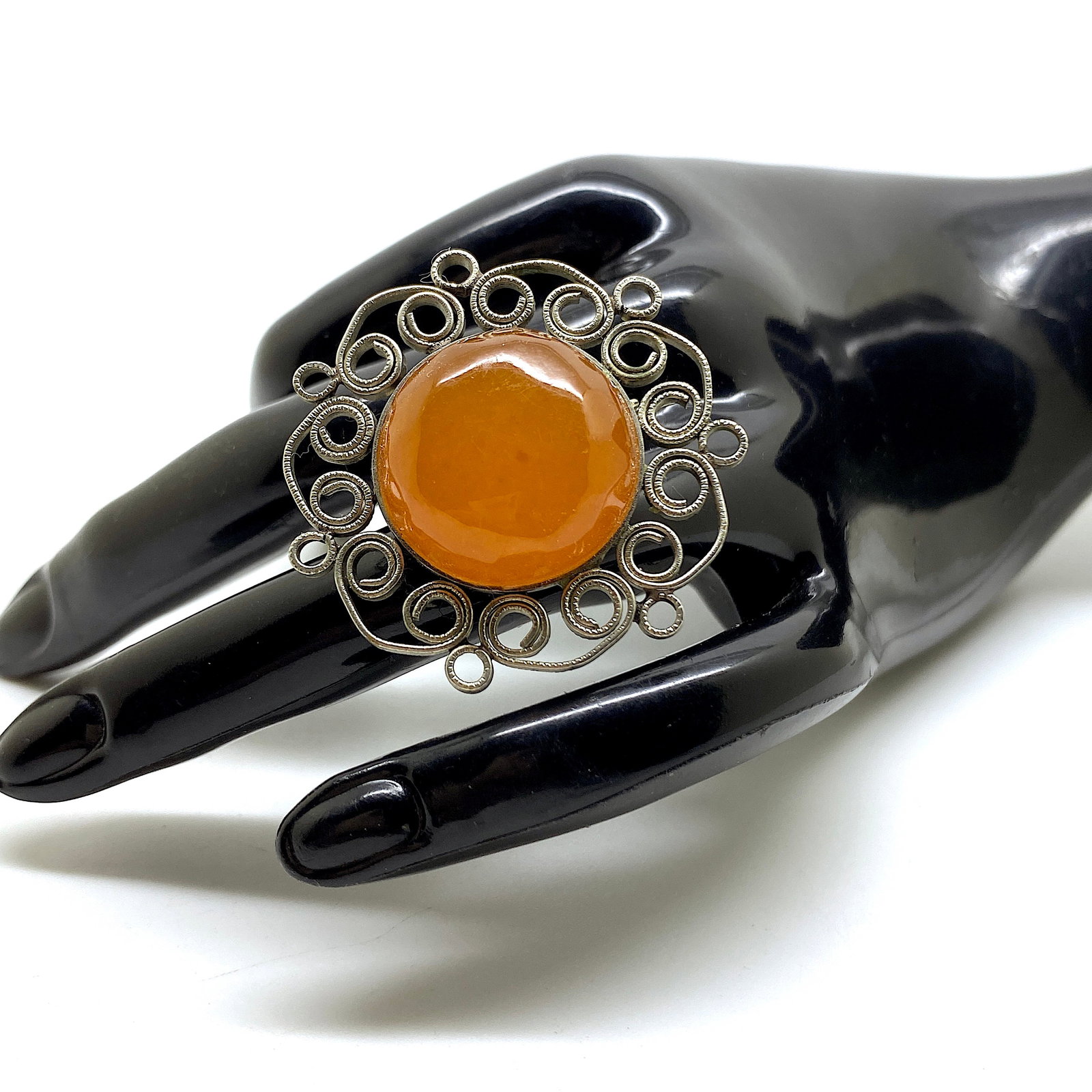 Amazing Vintage Amber Brooch - 5