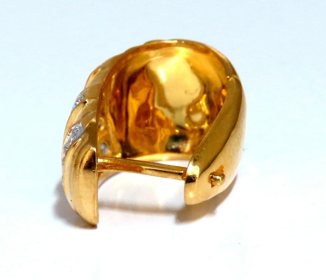 .36ct Natural Diamonds Stripped Staggered Row Bead Set Earrings 18kt Gold** - 6