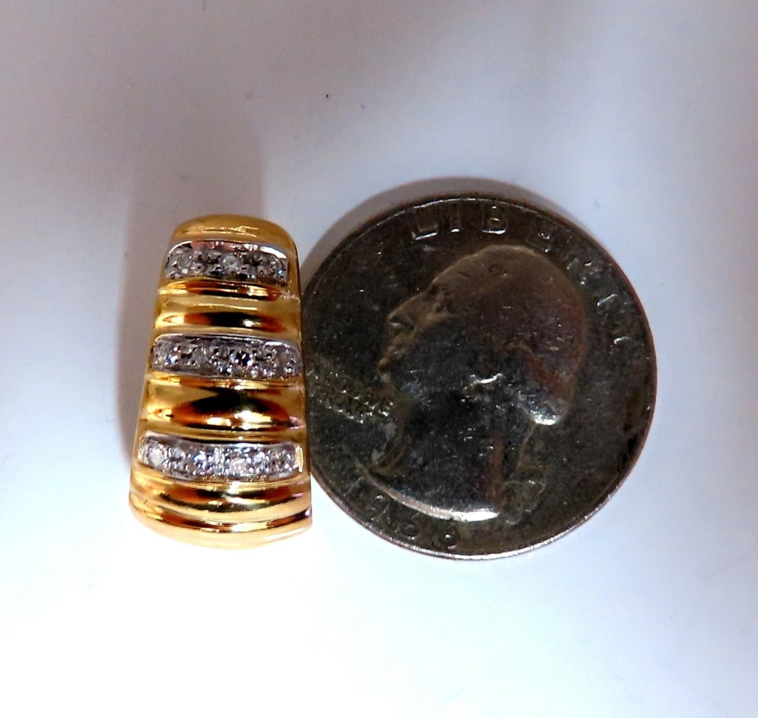.36ct Natural Diamonds Stripped Staggered Row Bead Set Earrings 18kt Gold** - 7