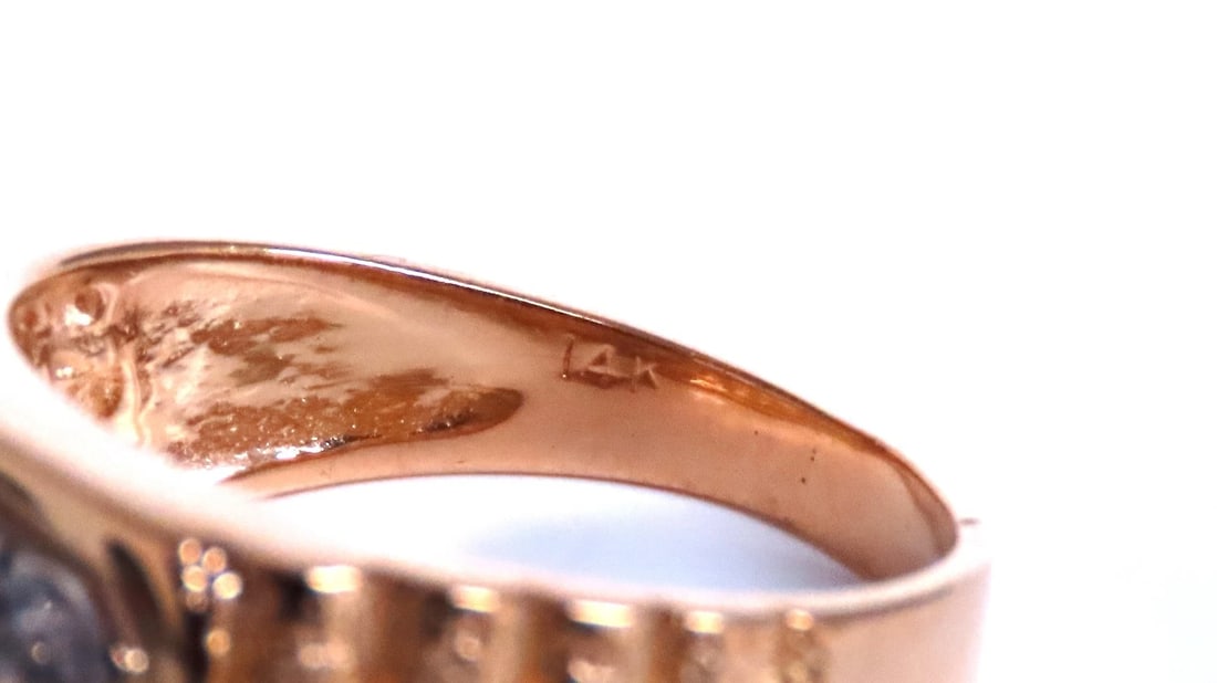 Mens Cluster pinky ring Natural Diamonds 14kt gold 74411** - 6