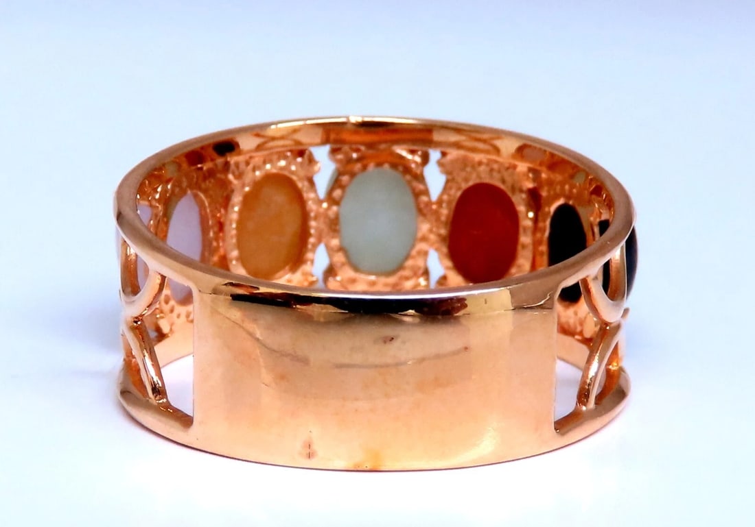 Cabochon Variety Jade Ring 14kt Gold** - 4