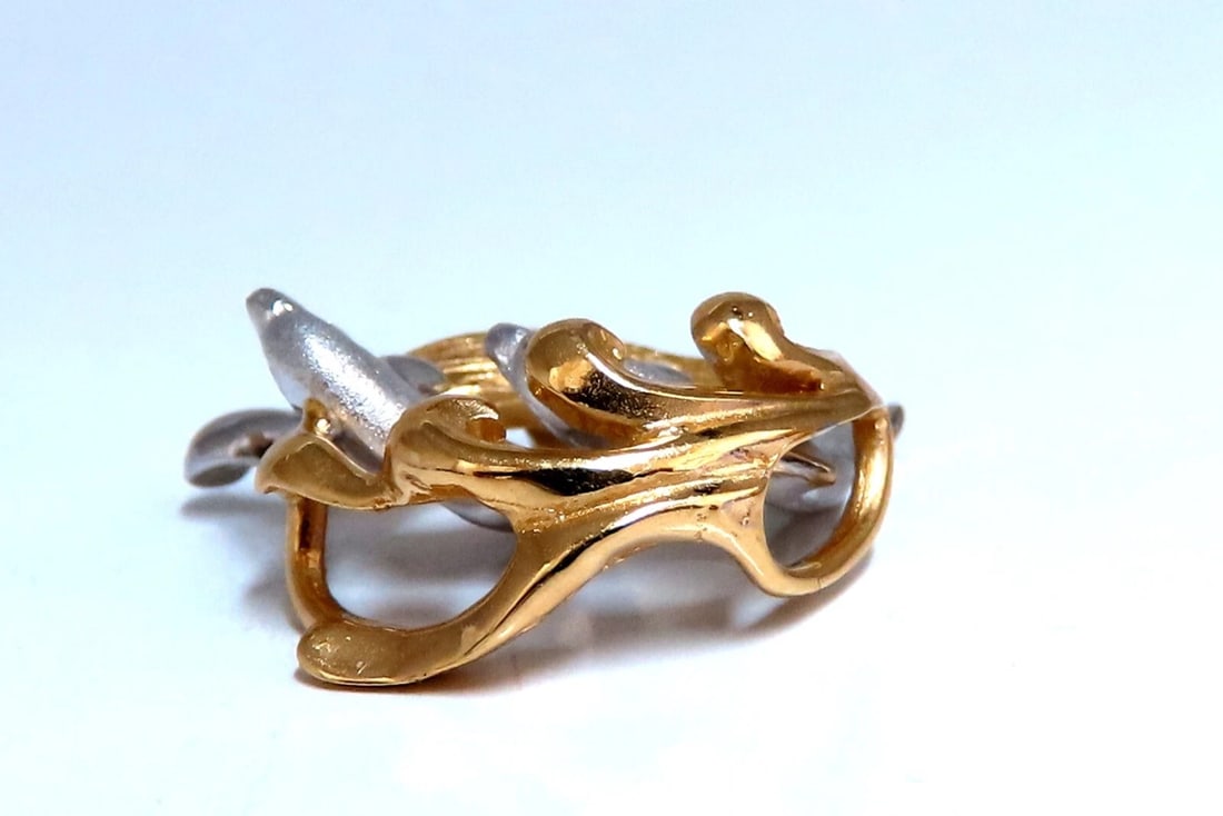 .04ct Natural Diamonds Dolphin Pendant 3D 14kt Gold** - 3
