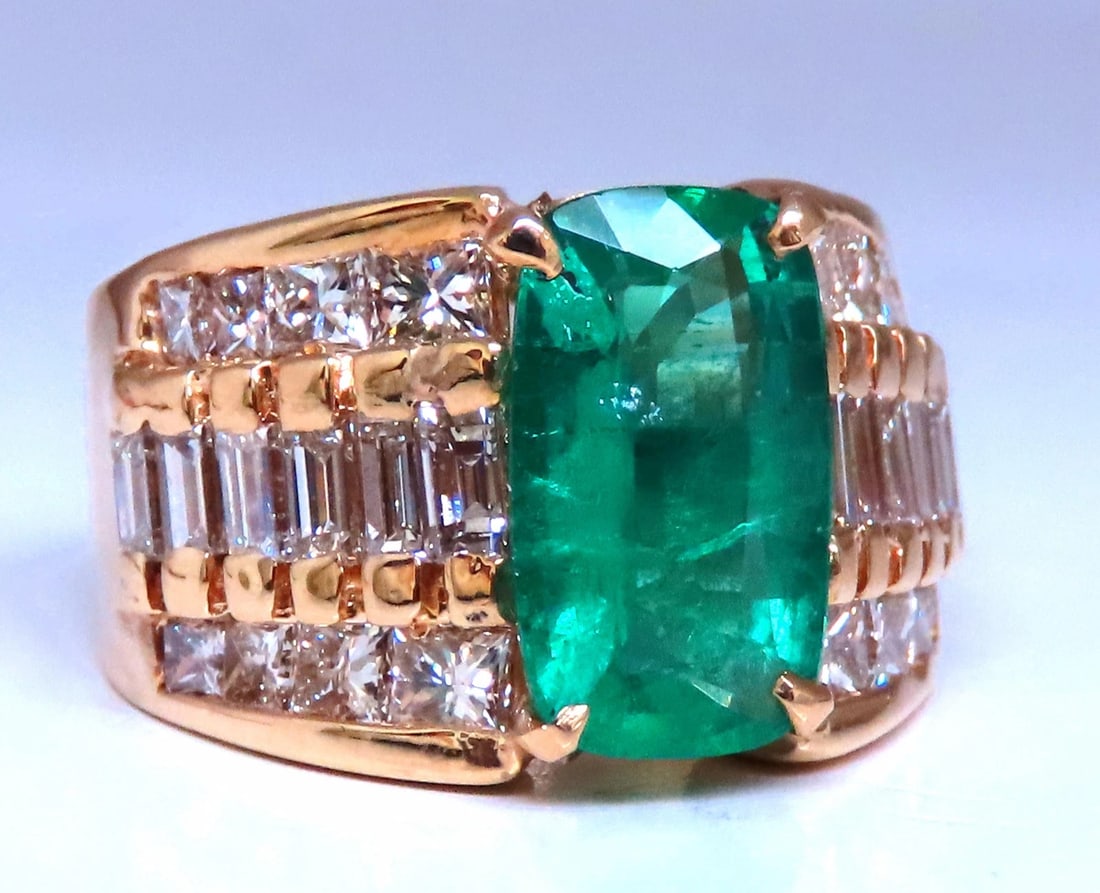 GIA Certified 3.01ct Natural Emerald Diamonds Ring 14kt Gold 12360** (1 of 8)