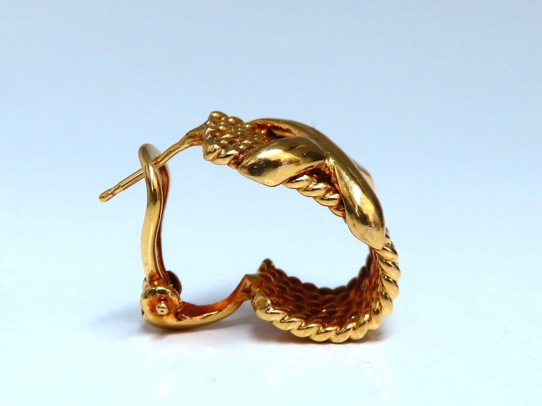 14kt Gold Braid Semi Hoop X Clip Earrings** - 2