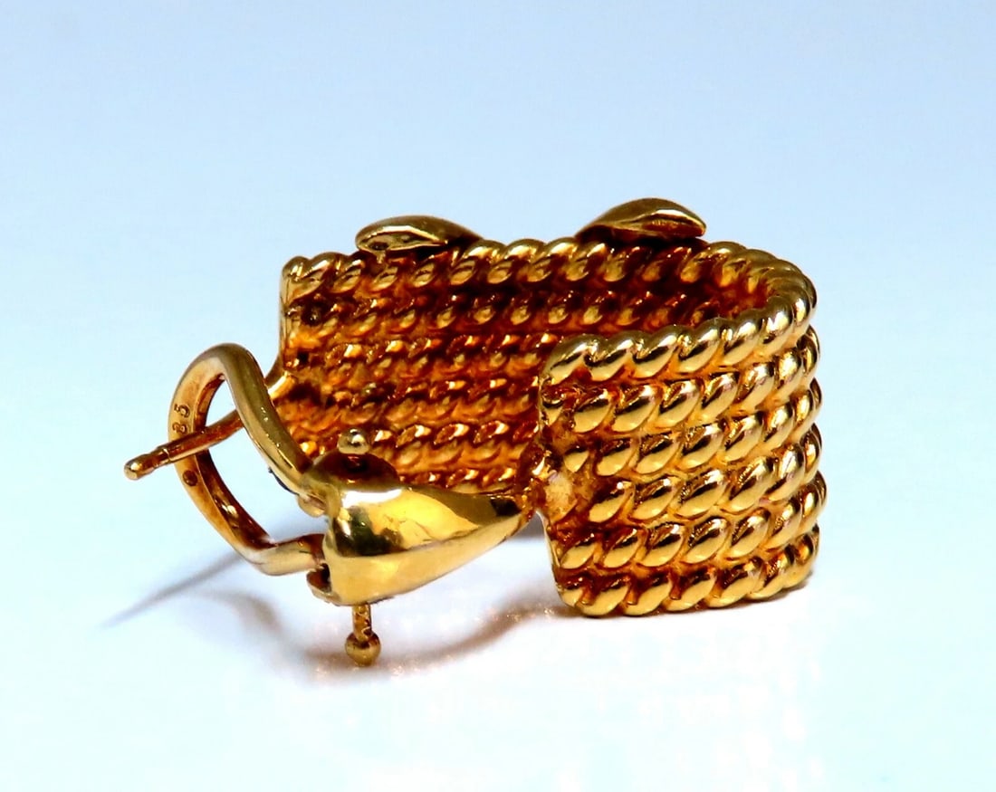 14kt Gold Braid Semi Hoop X Clip Earrings** - 4