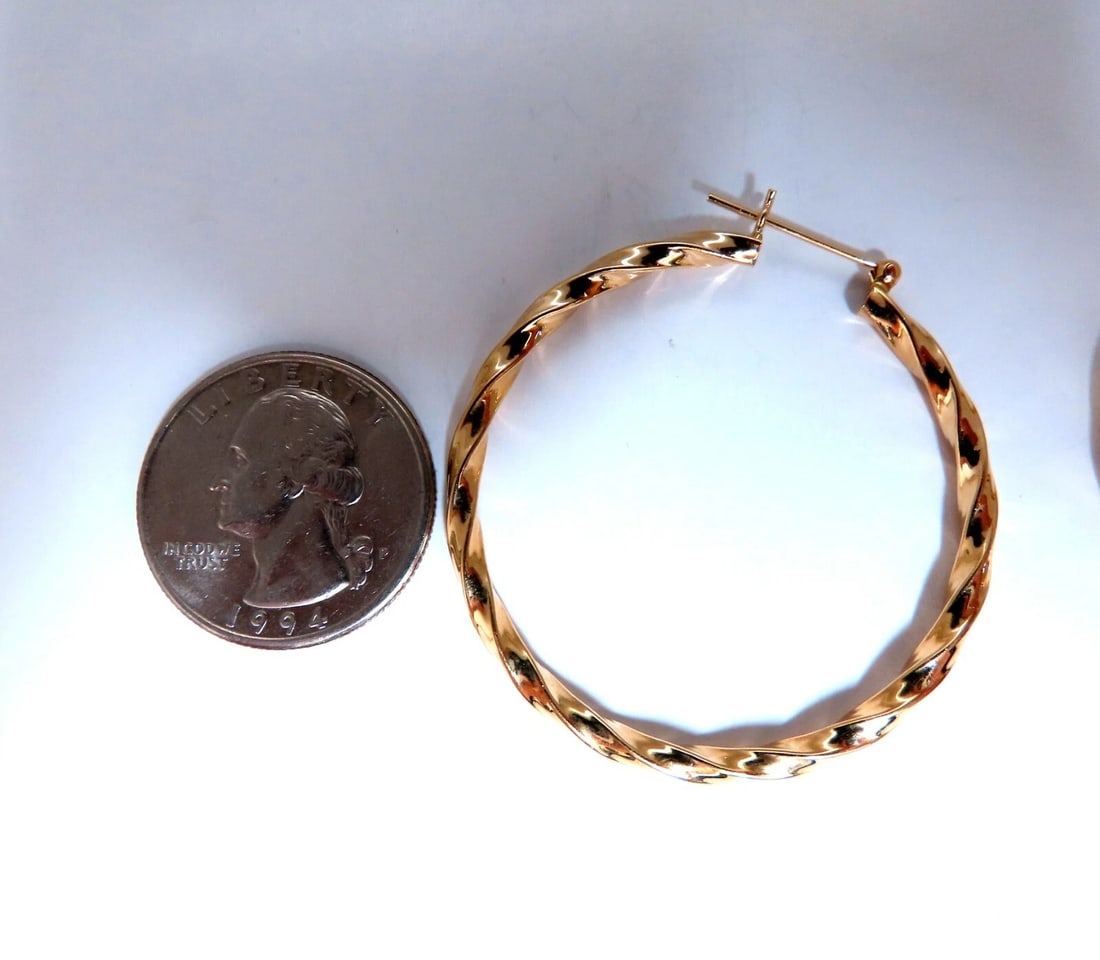 14Kt Gold Hoop Candycane Twist** - 3