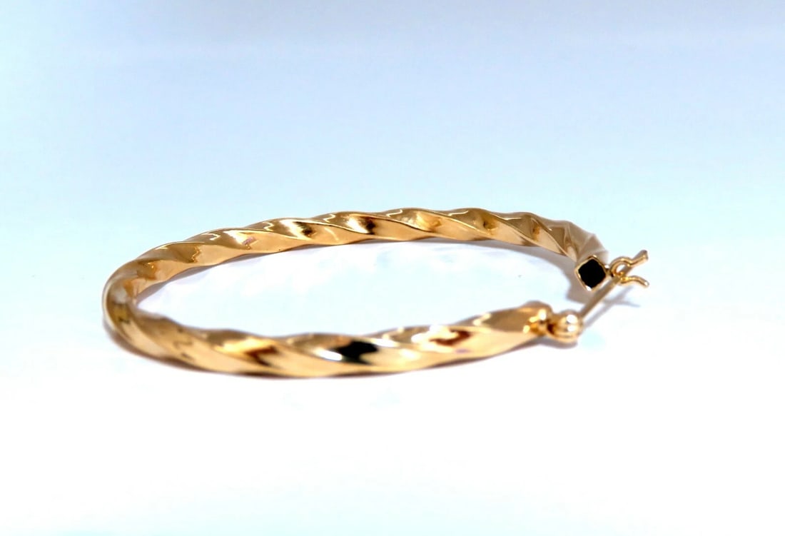 14Kt Gold Hoop Candycane Twist** - 4