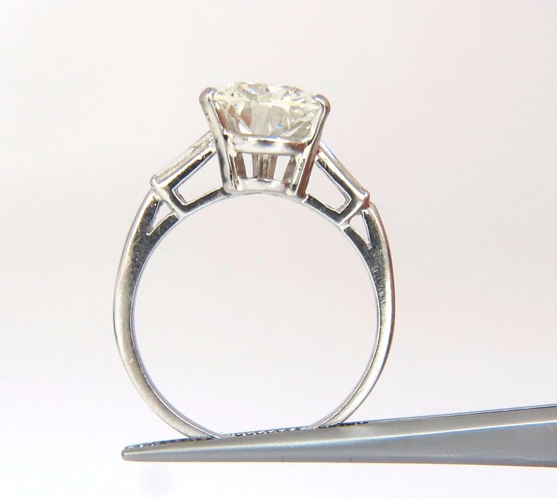 GIA Certified 3.77ct Pear Shape Natural Diamond Ring Platinum Classic** - 8
