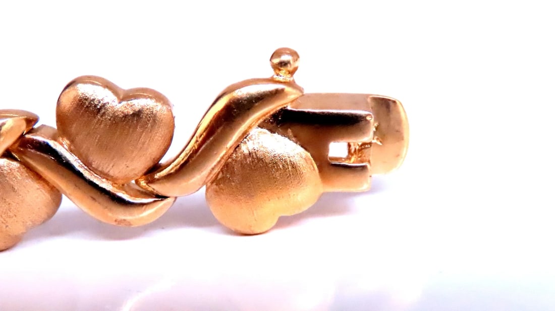 Sterling Silver Gold Plated Hearts X Bracelet 12454** - 2