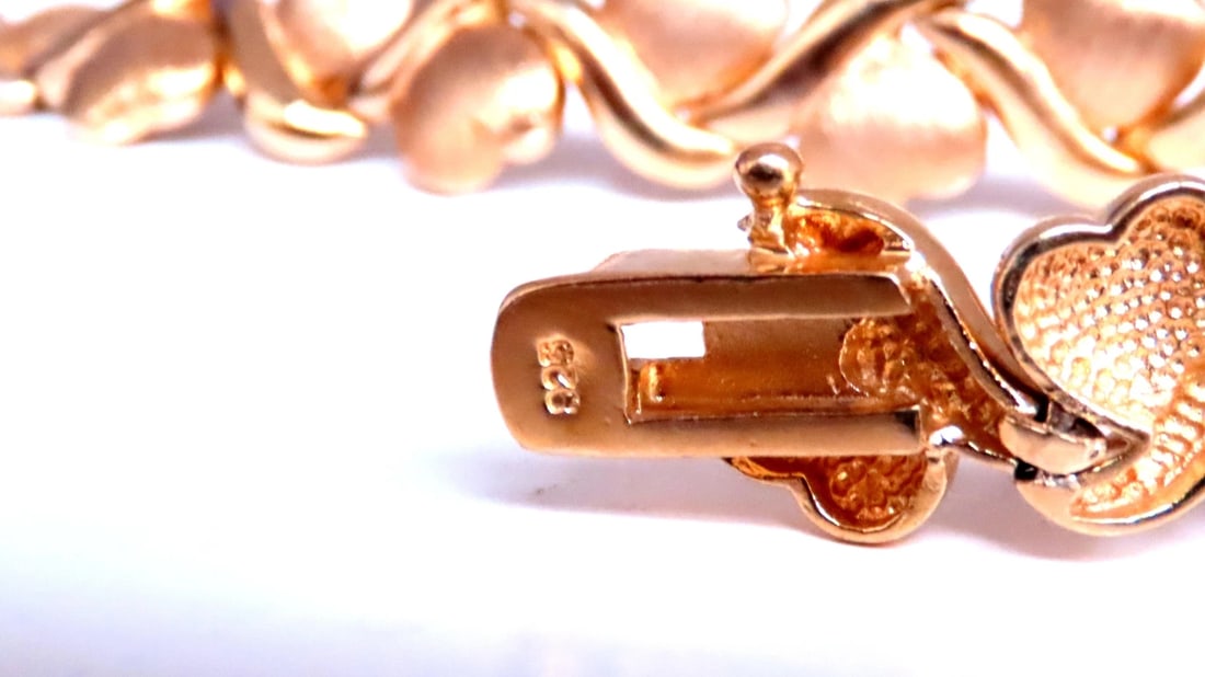 Sterling Silver Gold Plated Hearts X Bracelet 12454** - 3