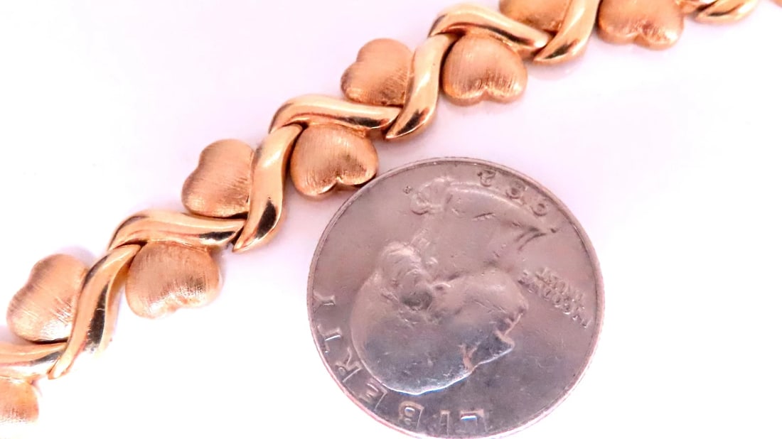 Sterling Silver Gold Plated Hearts X Bracelet 12454** - 4