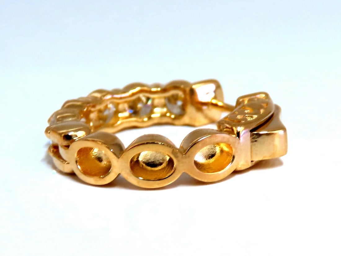 1.80ct Natural Round Diamond mini hoop earrings 14kt yellow gold Dime** - 4