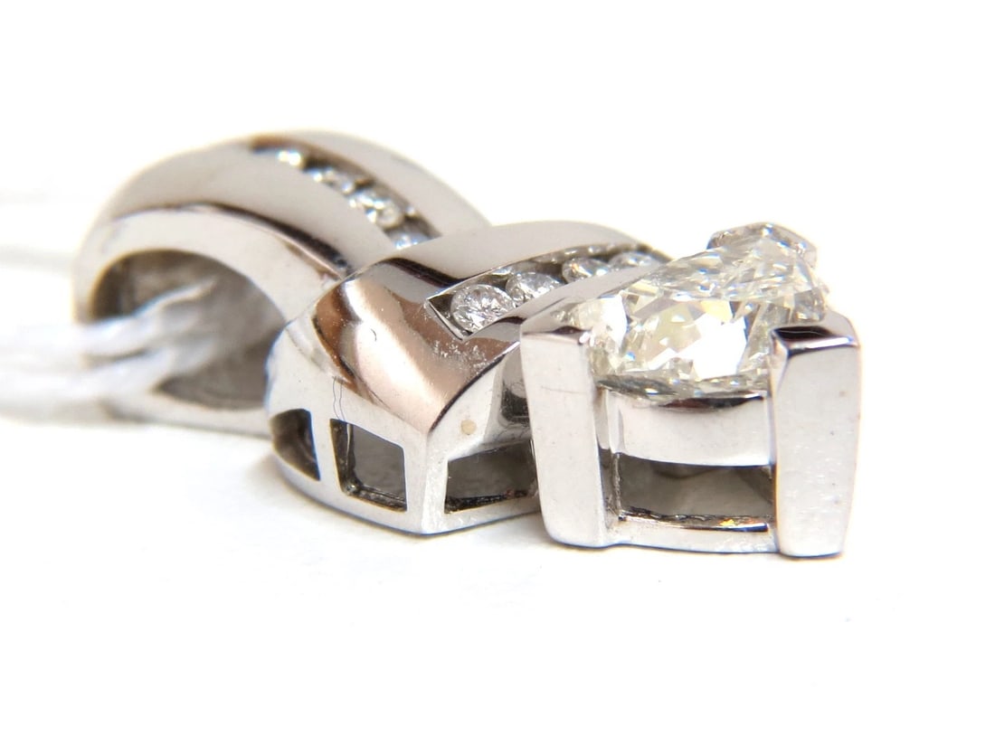 1.43CT TRILLIANT NATURAL DIAMONDS PENDANT / ENHANCER SLIDE OMEGA NECKLACE+** - 4