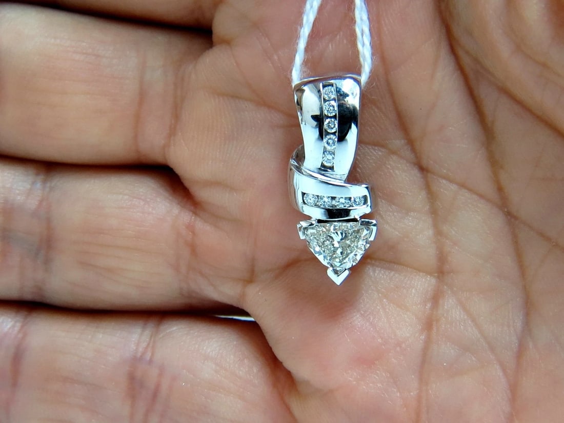 1.43CT TRILLIANT NATURAL DIAMONDS PENDANT / ENHANCER SLIDE OMEGA NECKLACE+** - 5