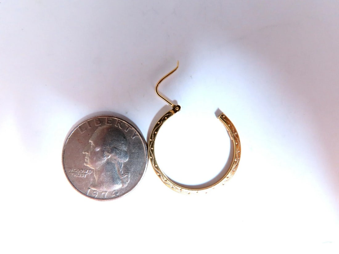 14Kt Gold Tubular Hoop Earrings Classic 26mm diameter** - 2