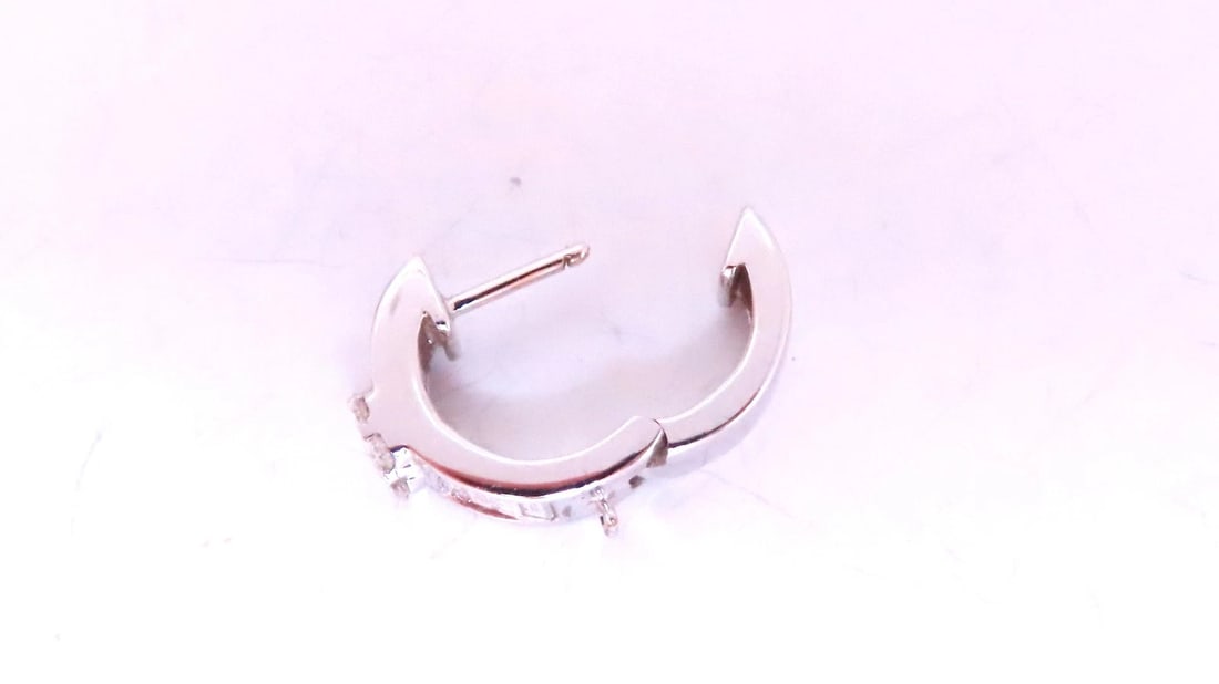 0.40ct Natural Diamonds Single Hoop Earrings his / hers 18kt Gold 12620** - 6