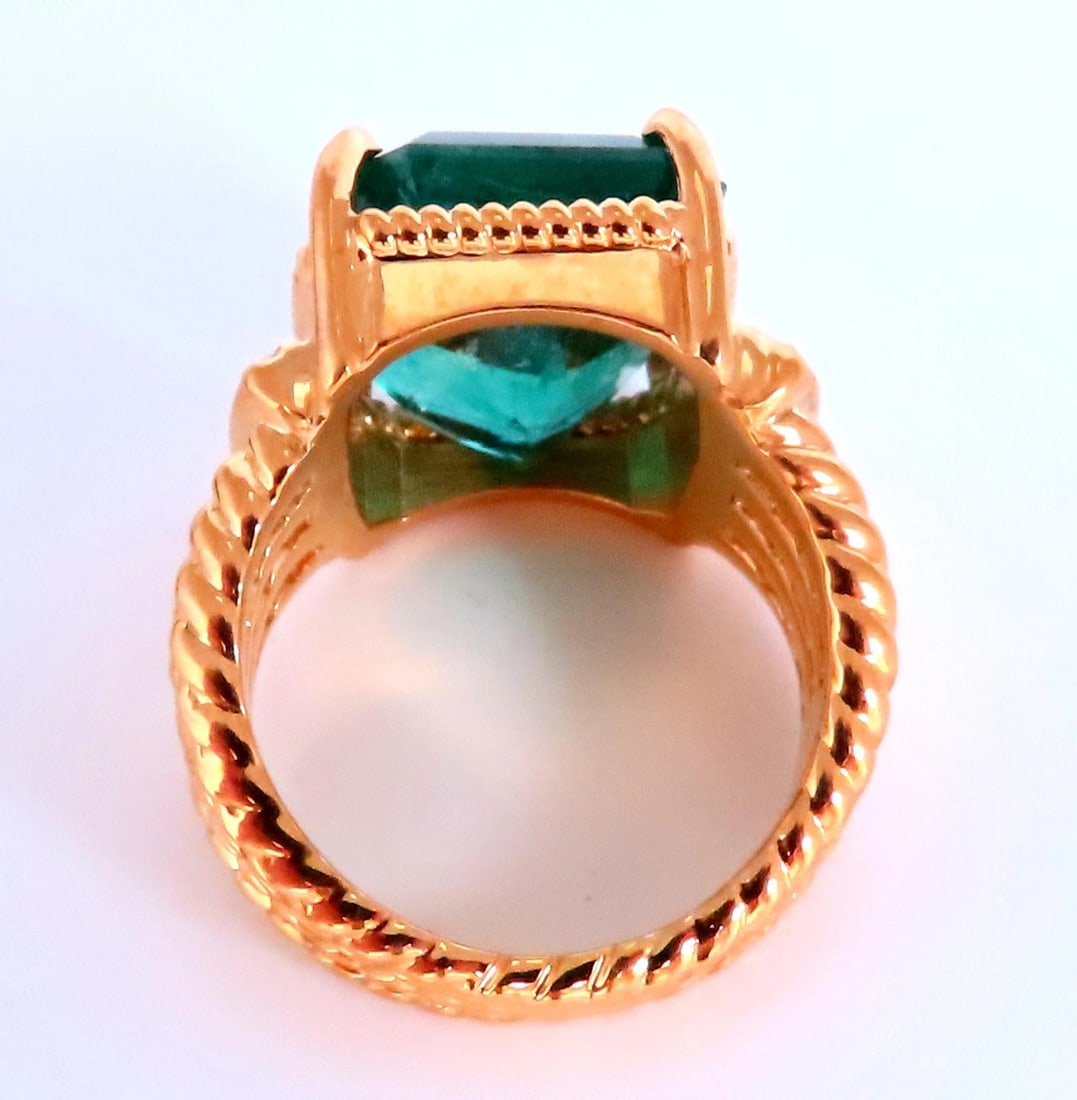 GIA Certified 12.70ct Natural Emerald Diamonds Ring 18kt 44214** - 4