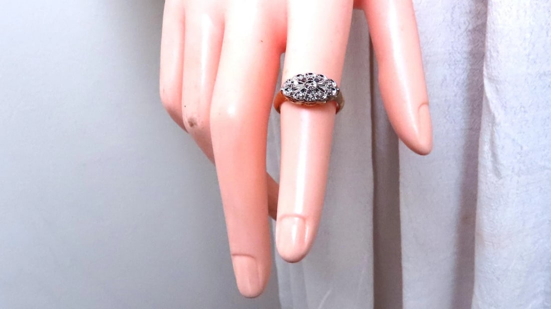 .04ct Restored European Vintage Ring 14kt Gold 41147** - 8