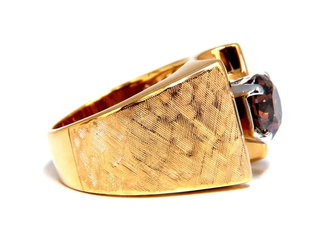 GIA Certified 1.54ct Natural Fancy Orange Brown Color Diamond Ring 14 Karat** - 5