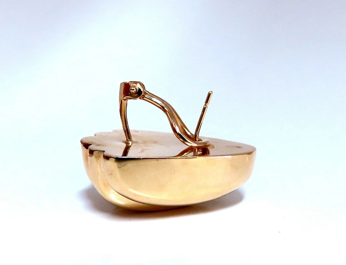 14kt Gold Textured Iconic Clip Earrings & Omega** - 4