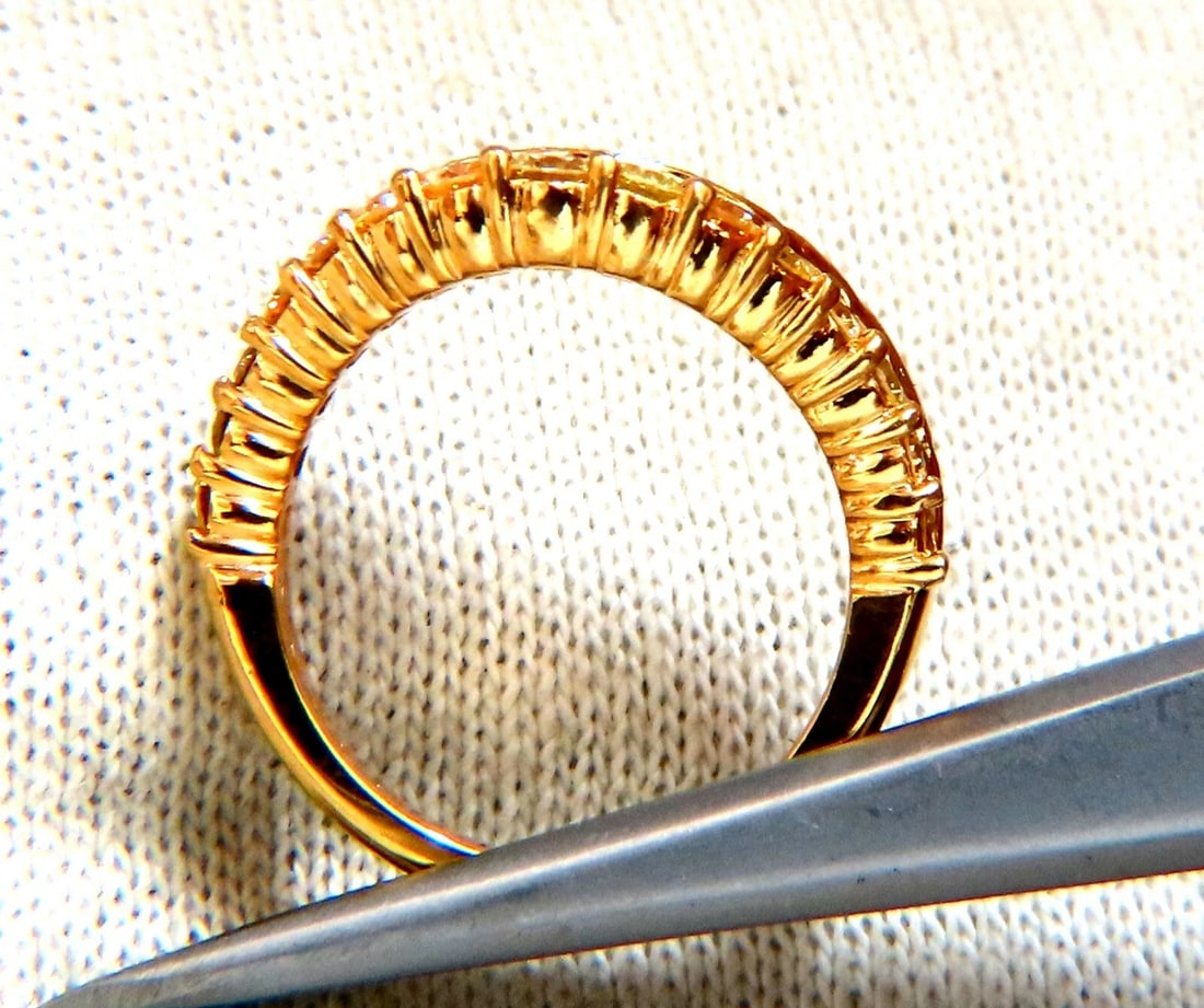 .60ct Natural Fancy Color Shades of Yellow Diamonds Wave Swirl Band Ring 14kt** - 4