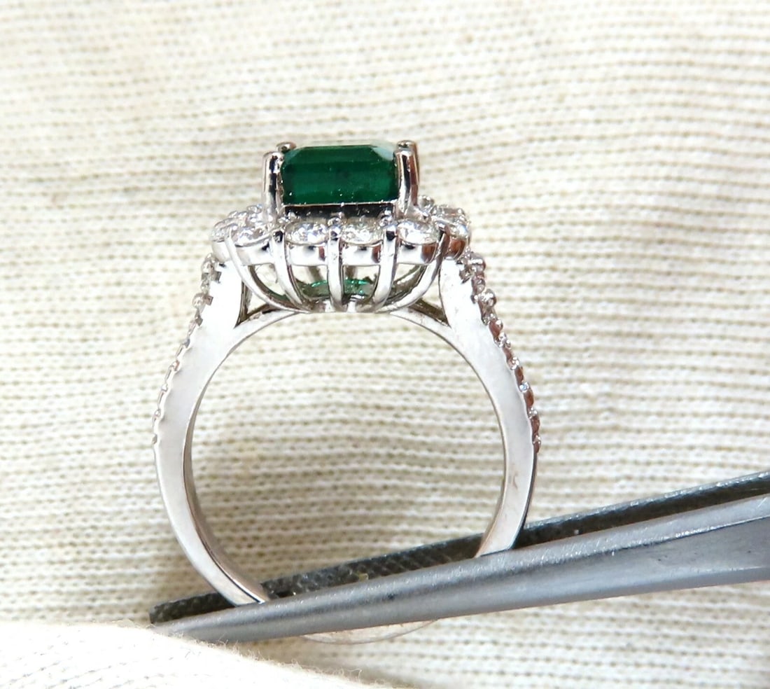 GIA Certified: 3.31ct Natural Emerald Diamonds Ring 14kt (F1) *v - 5