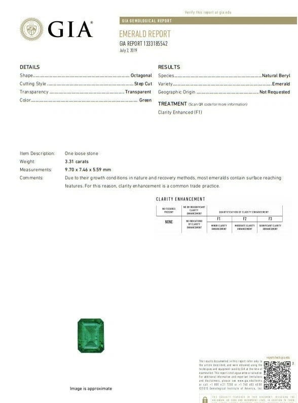 GIA Certified: 3.31ct Natural Emerald Diamonds Ring 14kt (F1) *v - 8