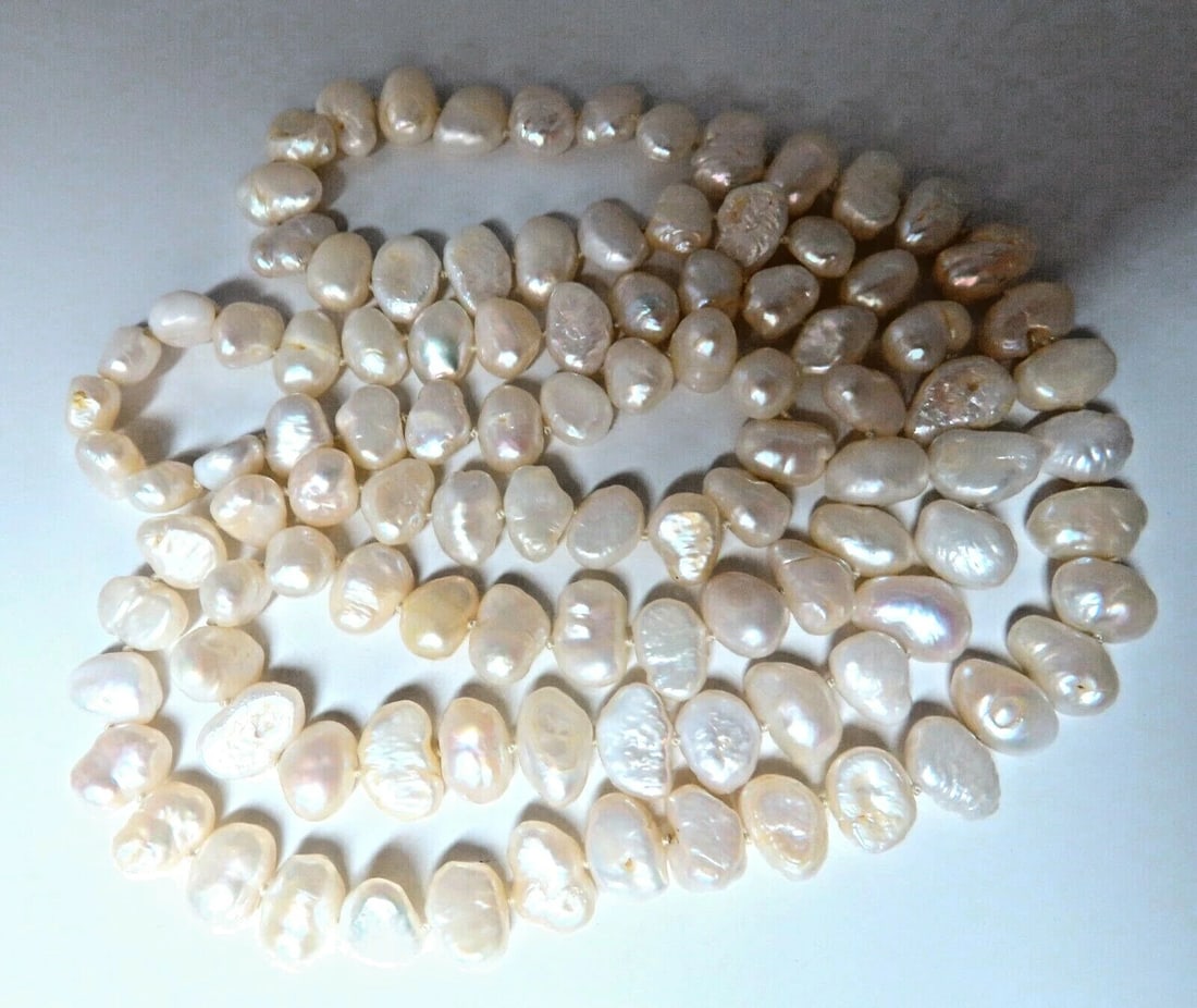 12mm Natural Freshwater Endless Pearl Necklace 36inch**: Title: 12mm Natural Freshwater Endless Pearl Necklace 36inch** Description: ONLY MAGNIFICENT JEWELS 12mm Natural Fresh Water Pearls Necklace AAA Quality Endless necklace / can be worn as double wrap