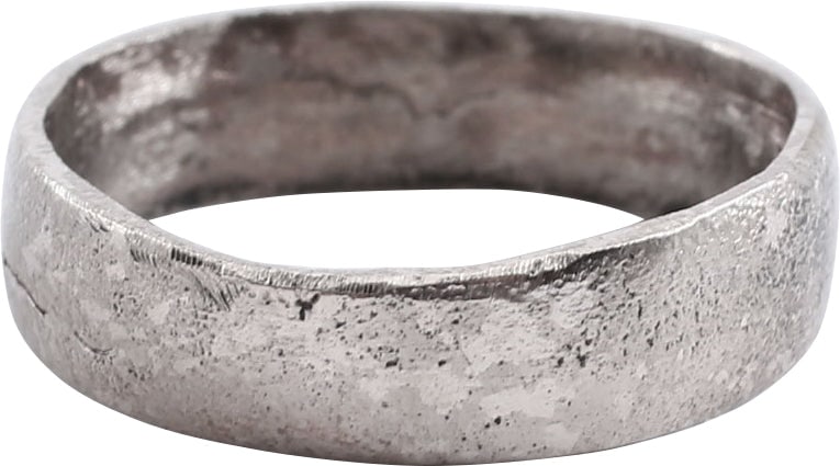 ANCIENT VIKING SILVER WEDDING RING, SIZE 5 1/4 - 6