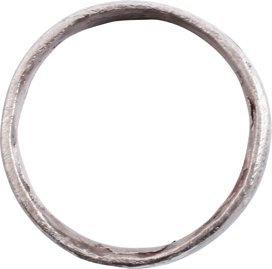 ANCIENT VIKING SILVER WEDDING RING, SIZE 5 1/4 - 7
