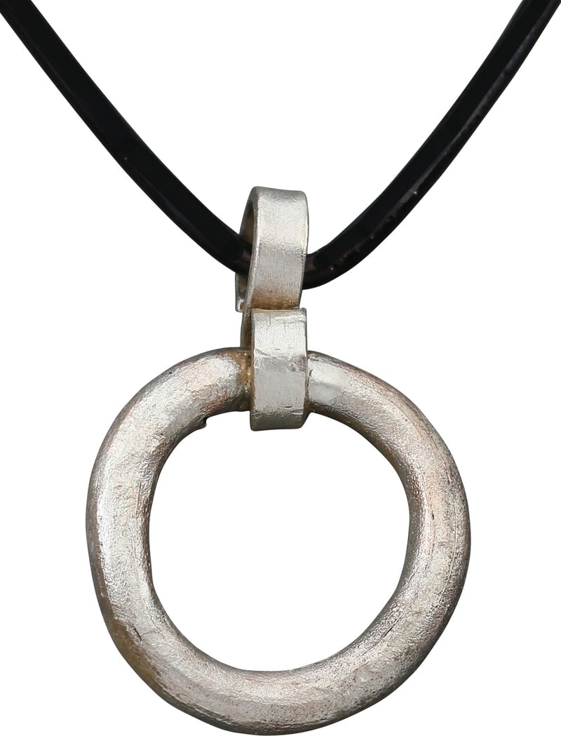 CELTIC PROSPERITY RING NECKLACE C.400-100BC: Before the Roman invasion of the British Isles, rings of bronze, silver, and gold were used as a means of exchange, particularly in Ireland. Most exchanges of goods and property were conducted by