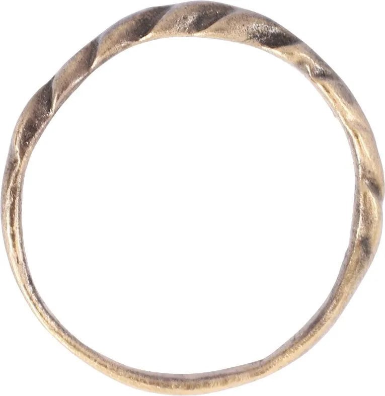 ANCIENT VIKING ROPED OR TWIST WEDDING RING, SIZE 9 1/2 - 7
