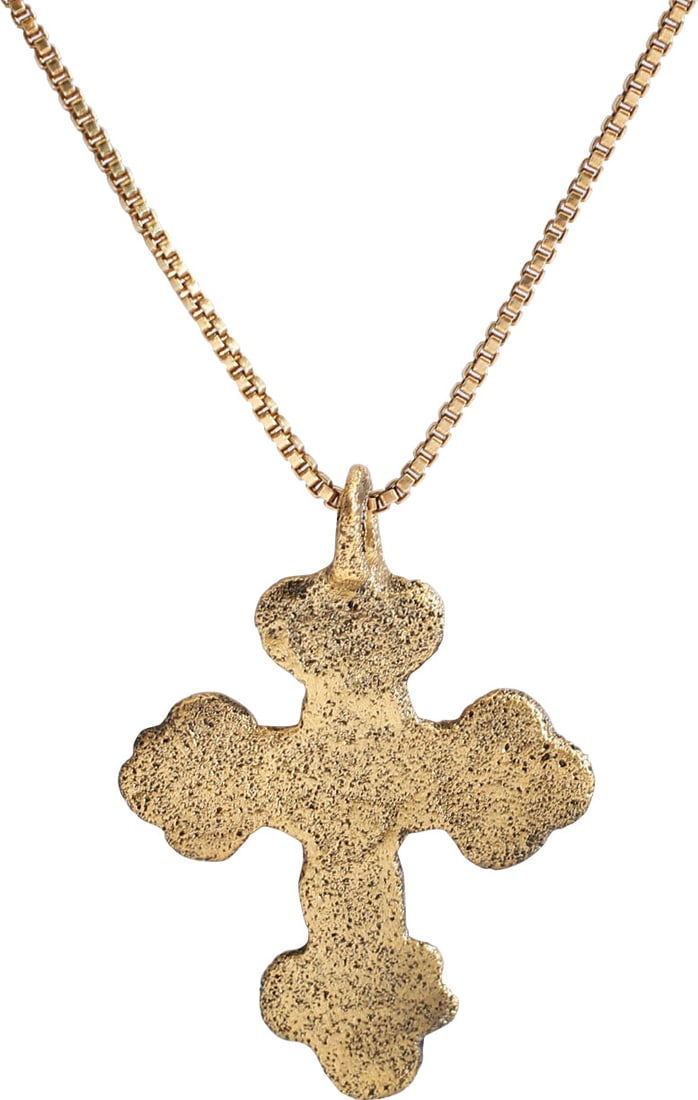 FINE MEDIEVAL EUROPEAN CROSS NECKLACE - 6