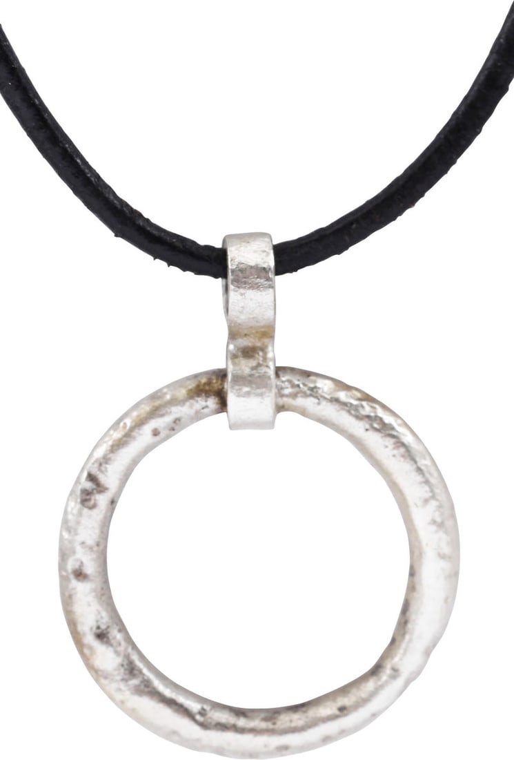 CELTIC PROSPERITY RING NECKLACE C.400-100 BC: Before the Roman invasion of the British Isles, rings of bronze, silver, and gold were used as a means of exchange, particularly in Ireland. Most exchanges of goods and property were conducted by