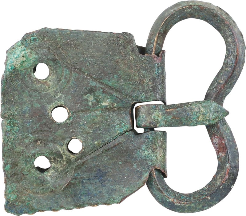 RARE ROMAN BELT BUCKLE FROM A LEGIONARIE'S PLATE ARMOR, LORICA SEGMENTATA (1 of 4)