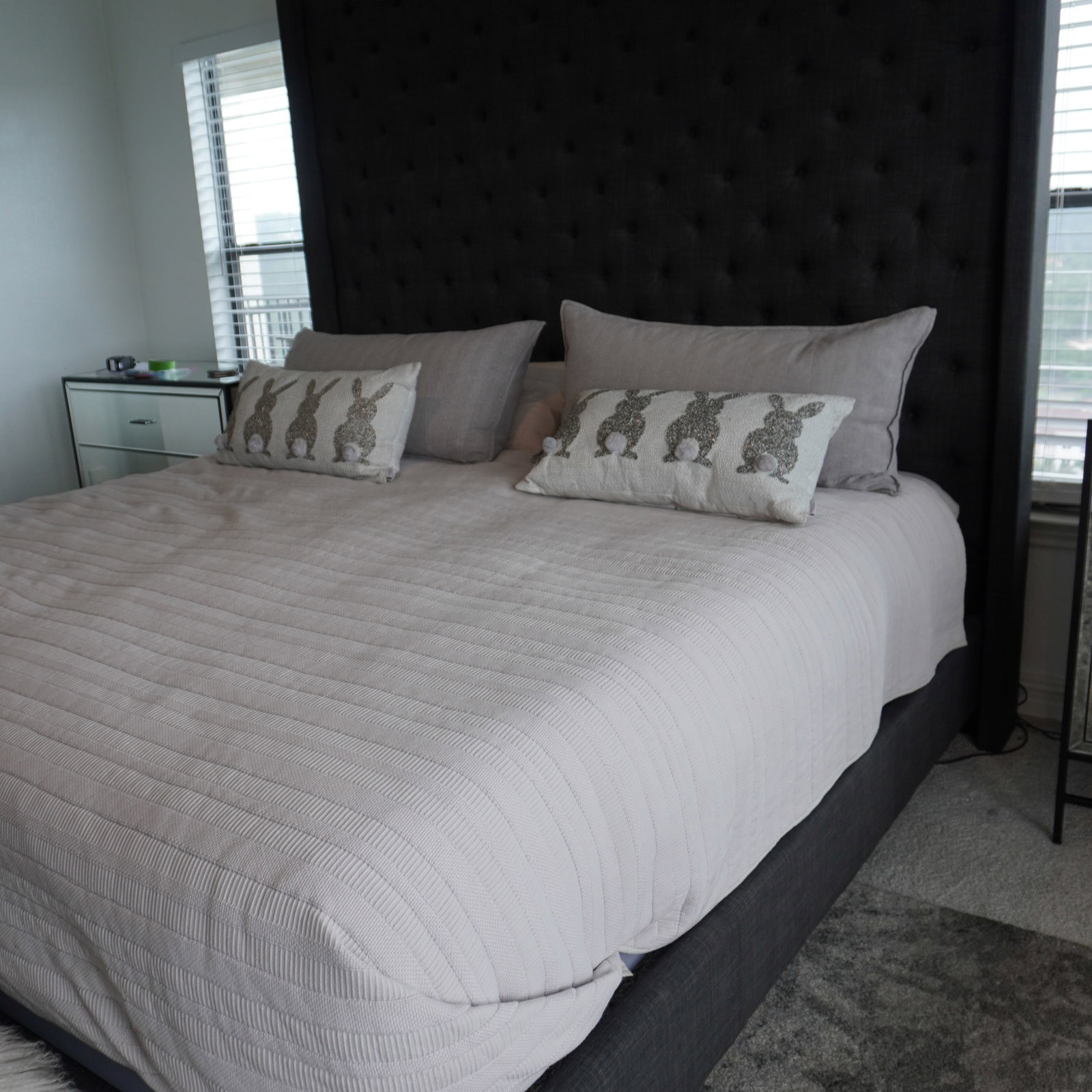 Contemporary Tufted Upholstered King Size Bed Frame - 5