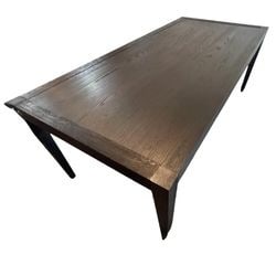 Restoration Hardware French Contemporary Black Oak Extension Dining Table (1 of 11)